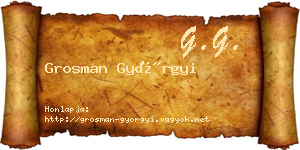 Grosman Györgyi névjegykártya